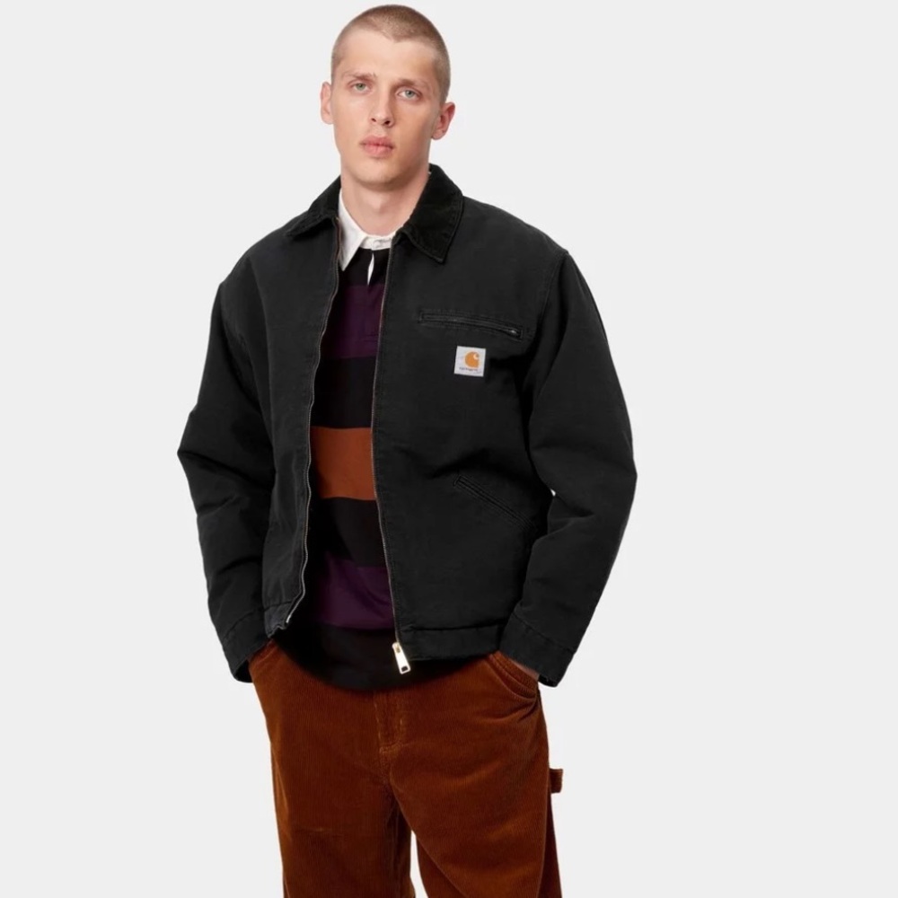Carhartt WIP OG Detroit Jacket Black / Black Aged Canvas I027358_00E_3K Sz Small